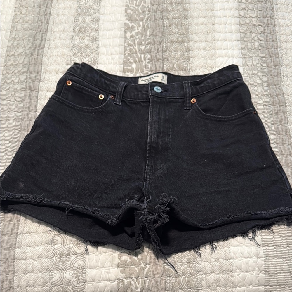 Abercrombie: Black Denim Women Shorts, Curve Love